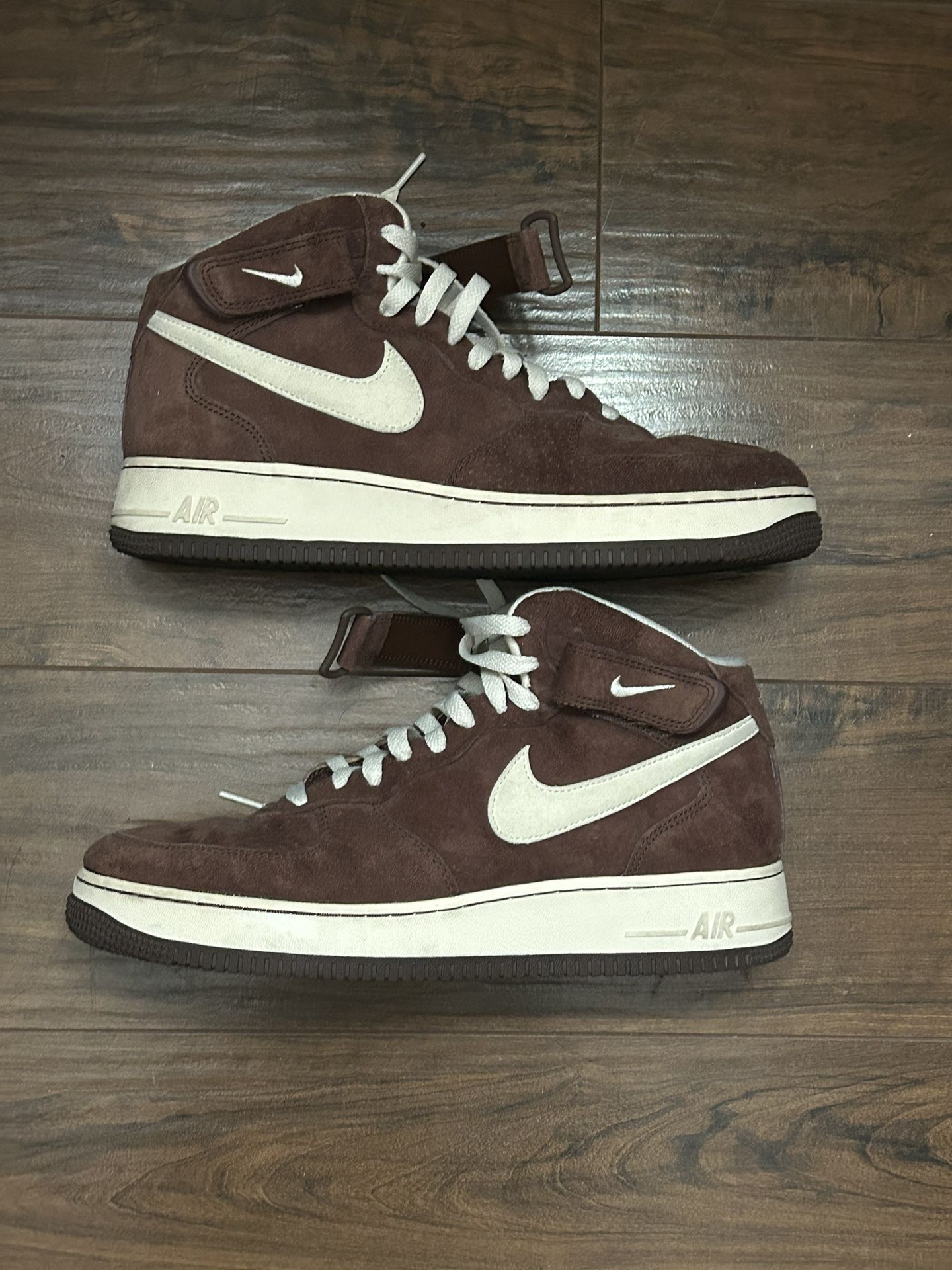Nike Air Force 1 Mid Chocolate Cream Brown SIZE 10.5