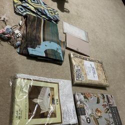 new shower curtain and hook table cloth price 5 to 10 each 