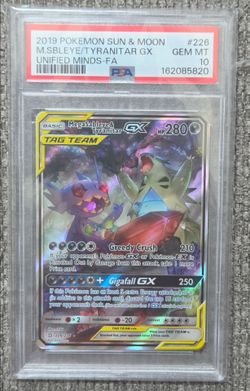 2019 Pokemon Sun & Moon #226 Mega Sableye & Tyranitar GX Unified Minds FA PSA 10