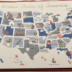 Canvas map of The 50 states Of America