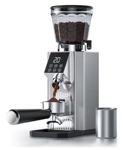 Cofibrews Burr Coffee Bean Grinder Use with 45 Precise Grinding Settings, Espresso Grinder with Height Adjustable Funnel Stand, LED Touch Panel, Anti-