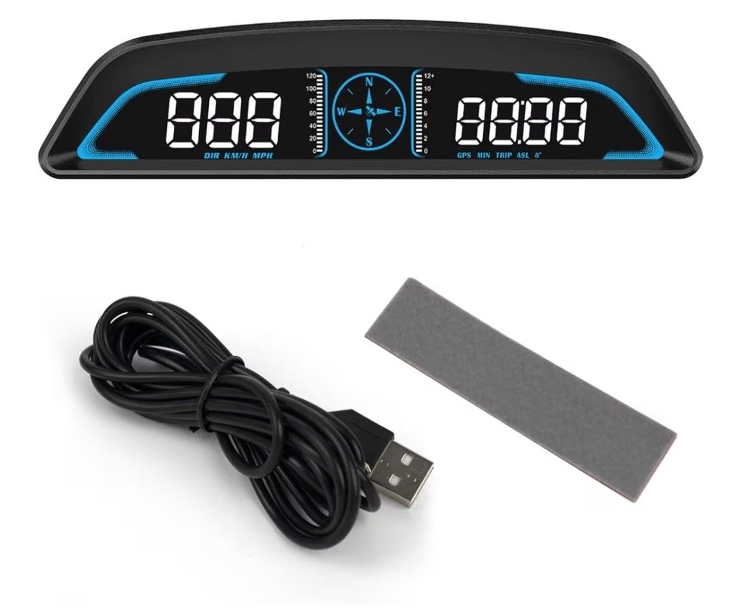 SHELITA Speedometer Heads Up Display Car HUD G3, Decorative Atmosphere Lights, Digital Speed, GPS Compass, Driving Time, Driving Distance, Satellite T