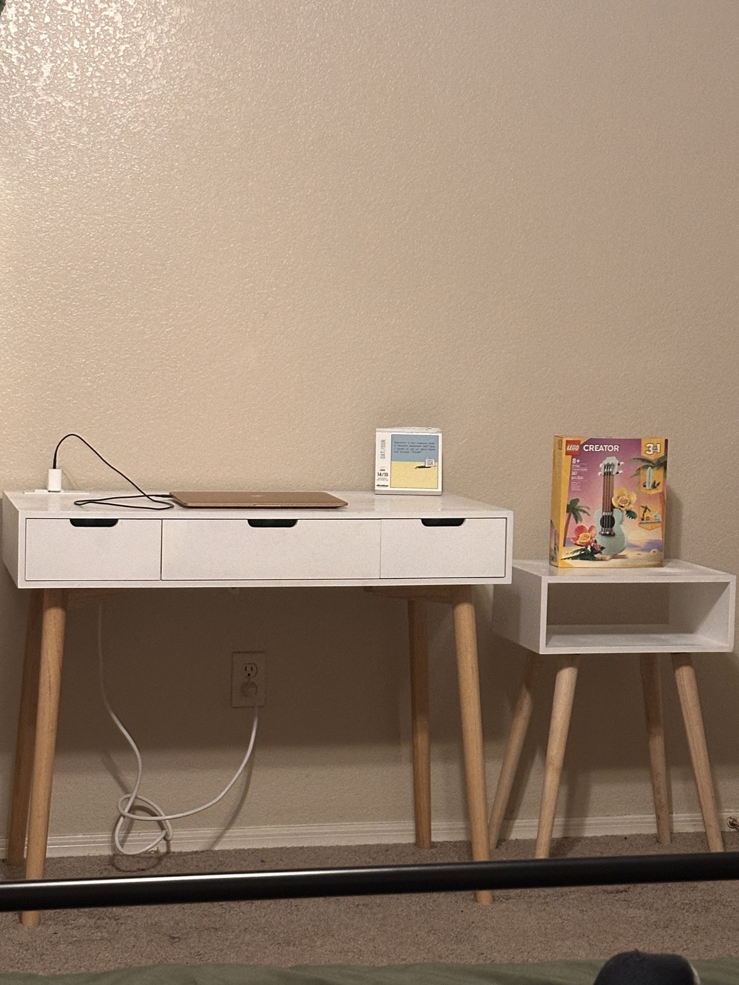 White Desk and nightstand