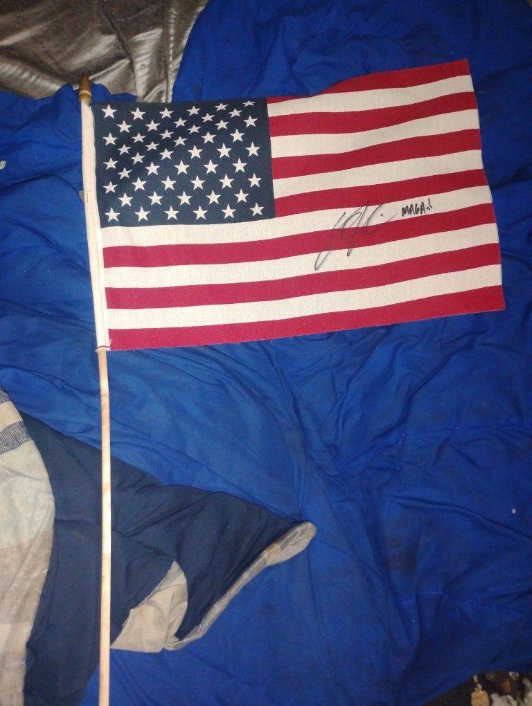 Charlie Kirk Signed Autograph American Flag Political Activist Speaker MAGA 