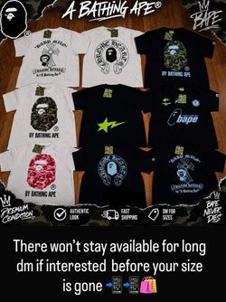 Bape shirts S,M available