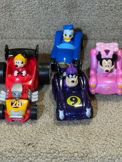 Disney Mickey Mouse & Minnie & Donald & Pete die cast Cars Roadster lot of 4