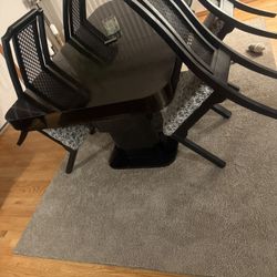 Black Lacquer Dining Room Table Set 