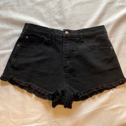 Forever 21 Black Denim Jean Shorts
