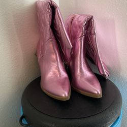Pink Metallic Boots