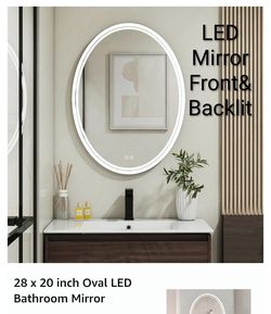 BuLife LED Oval Mirror 20x28 Inches