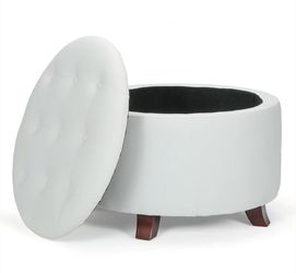 High Elastic Sponge Storage Ottoman 220 lbs Capacity - (L)24.5in. (W)24.5in. (H)17.0in