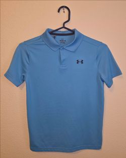 Under Armour - Boys - Medium - Polo - Short Sleeve - Polyester - Solid - Blue