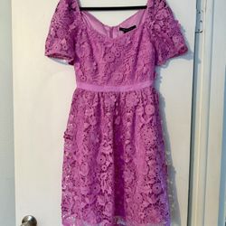 French Connection Celia Cabello Lace Dress – Pink Violet, Size 8