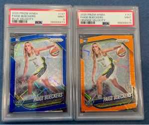 2025 Prizm WNBA Paige Bueckers RC PSA 9 Blue & Orange Velocity Lot of 2