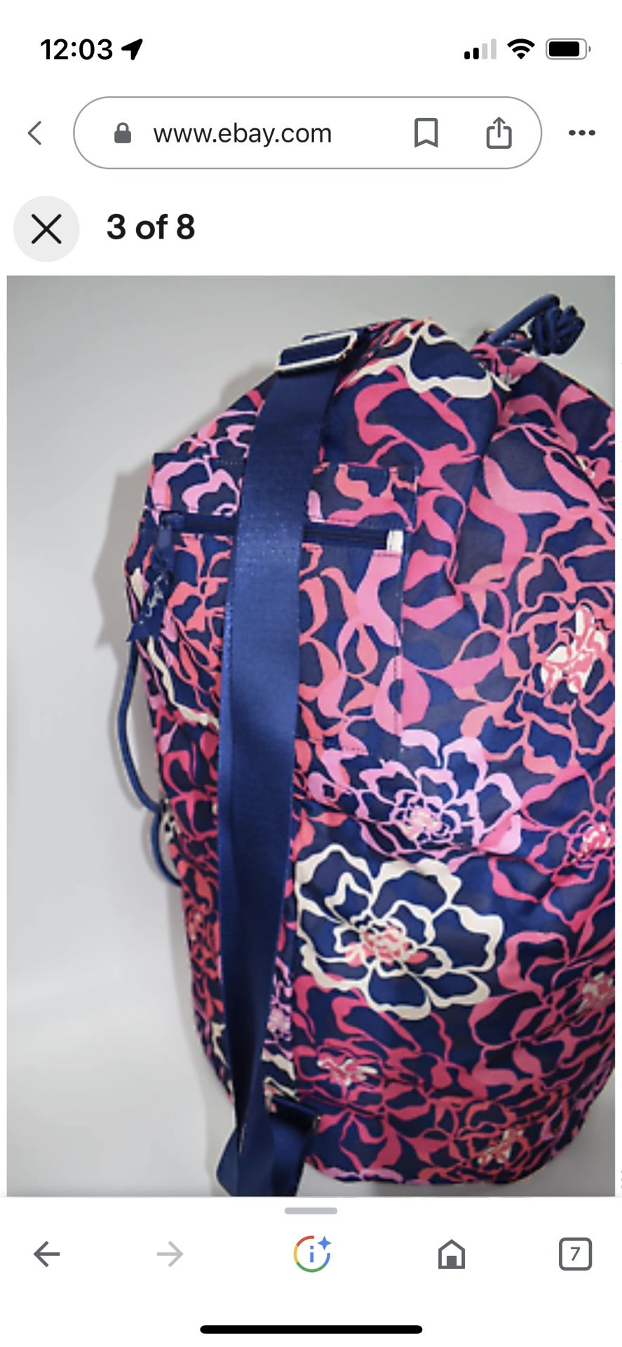 Vera Bradley Travel Laundry Bag in "Katalina Pink"