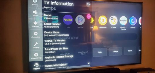 This is an LG 75UN6950ZUD 4K Ultra HD Smart  tV