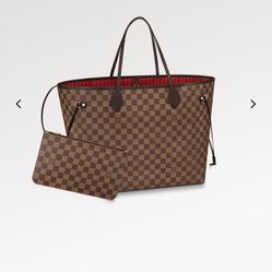 Brown Leather Monogram Neverful Tote