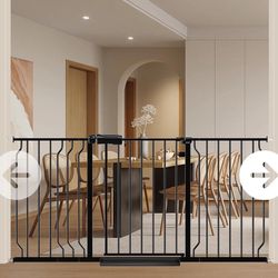 Extra Wide Pet Gate 52.76"-62.20" Black