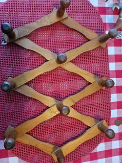 Antique Wooden Accordion Rack
