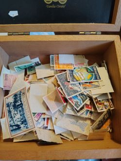 Large Lot of Vintage World Postage Stamps and coins