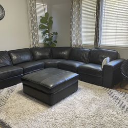 6pc Sectional Leather Couch