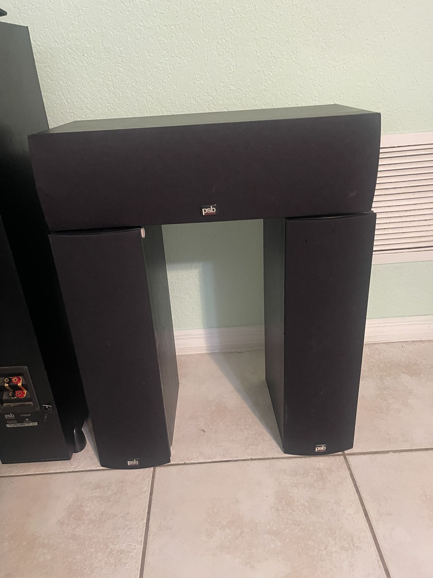 2 PSB IMAGE 3LR Speakers & PSB Image 8C Center Speaker 23" all working