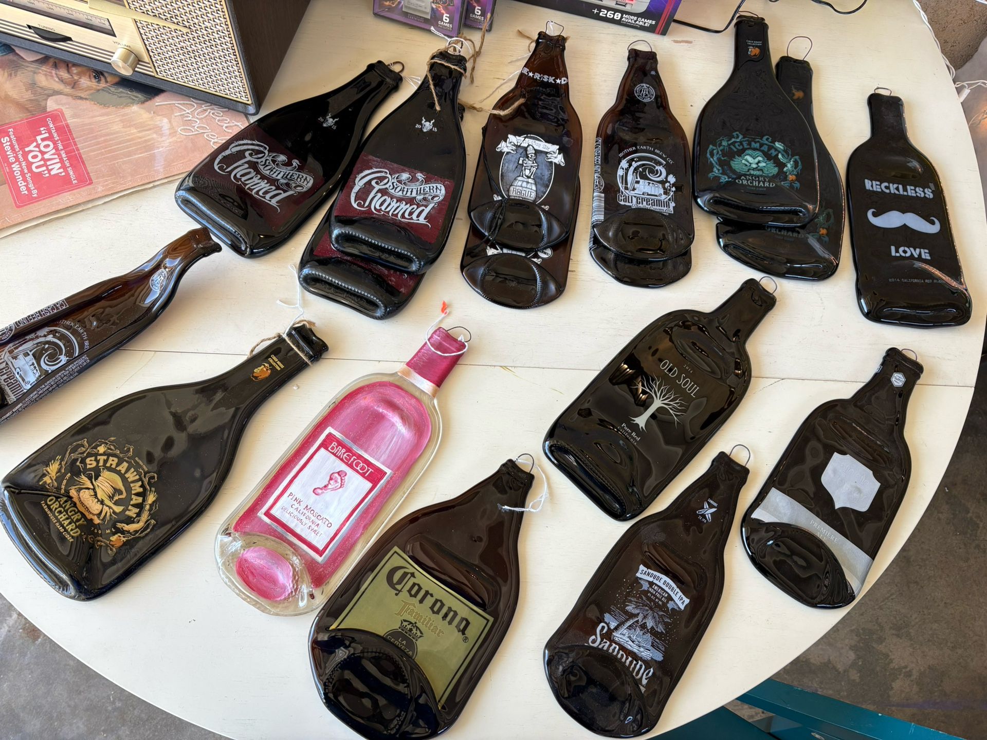Melted Glass Bottles