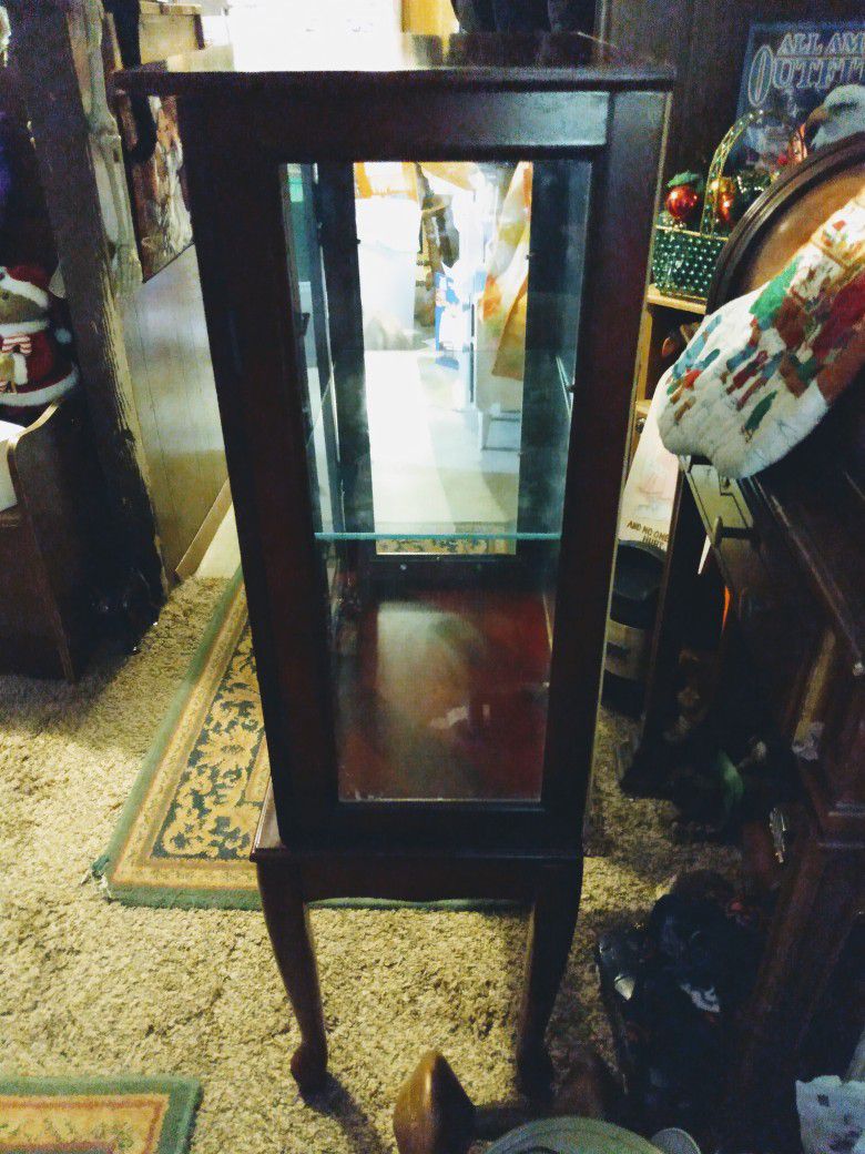 Beautiful Glass And Wood Standing Display Stand