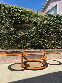 DIY 1980s Oak 3 tier swivel coffee table - PROJECT
