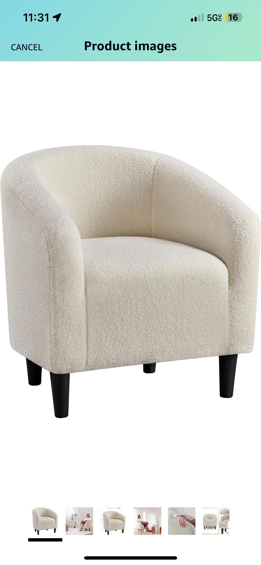 White Fuzzy Chair