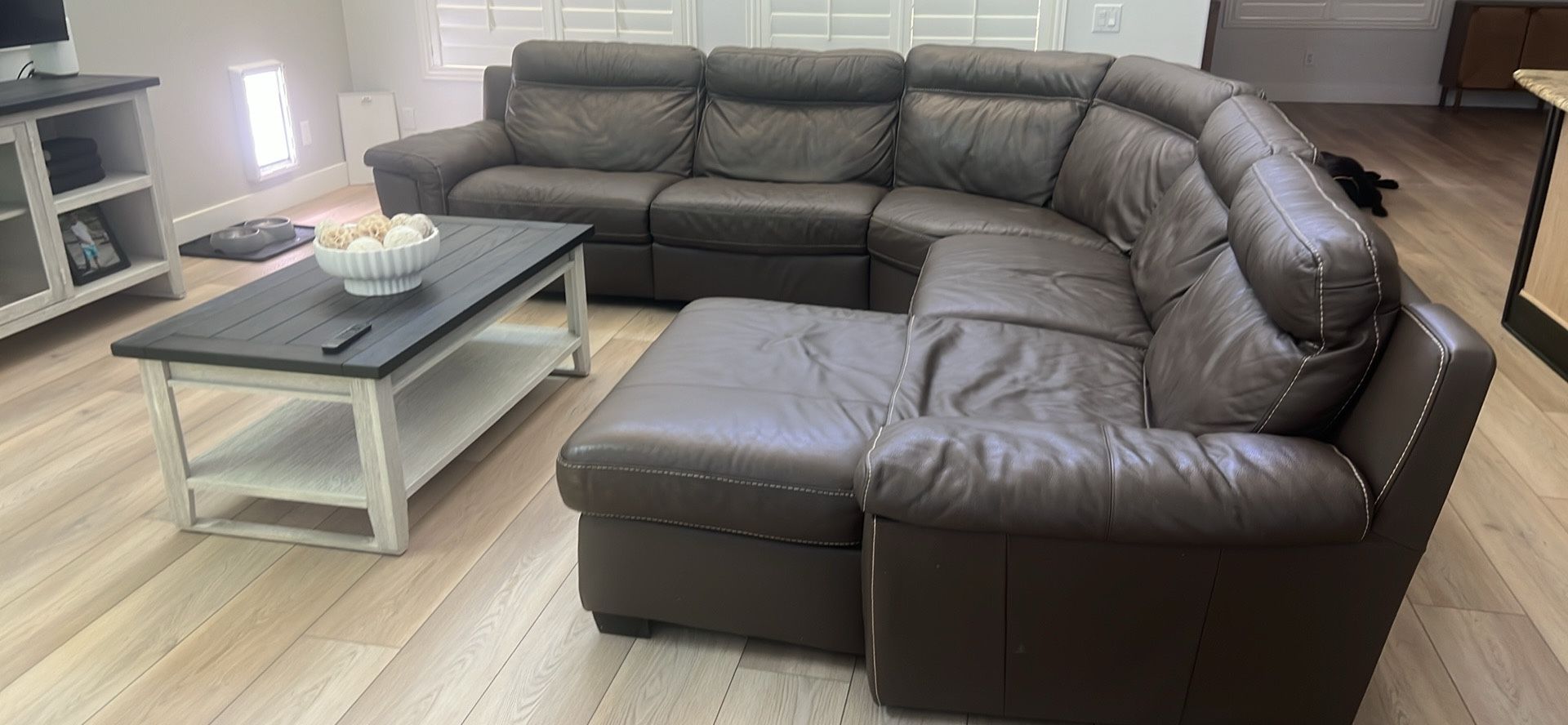 5 Piece Leather Sectional