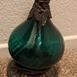 WESTWOOD TONY PAUL ATOMIC MODERN BRASS GLASS TABLE LAMP 1950s

