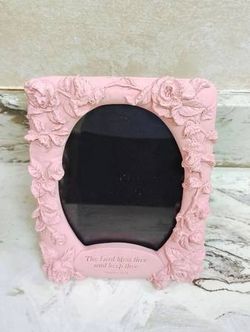 Numbers 6:24 Pink Roses 8" Resin Frame For 5.5×4.5 Picture Scripture At Bottom