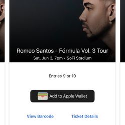 Romeo Santos Concert Ticket 