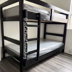 Twin Bunk Bed With Mattresses 