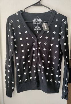 Her Universe Star Wars Rebel Imperial Symbols Black Long Sleeve Cardigan Sweater