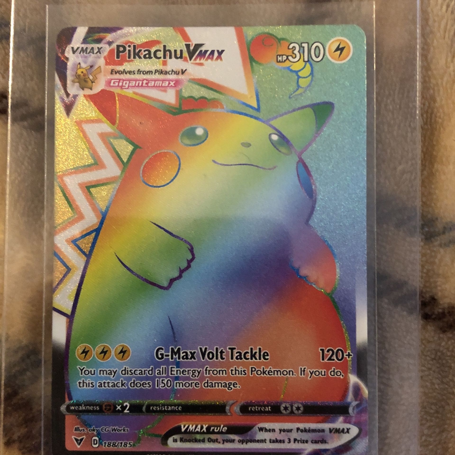 Pokemon Pikachu Rainbow VMAX - Rare 188/185 Vivid Voltage Fresh !!