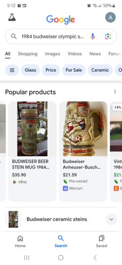 Budweiser olympic beer mug