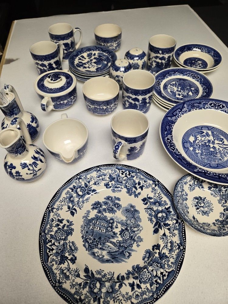 Vintage Blue And White China.