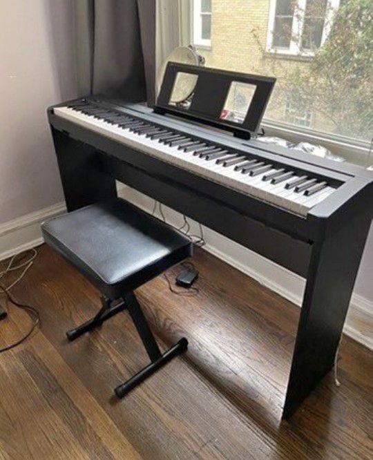 Yamaha P45 Keyboard + Wood Stand + Bench Seat