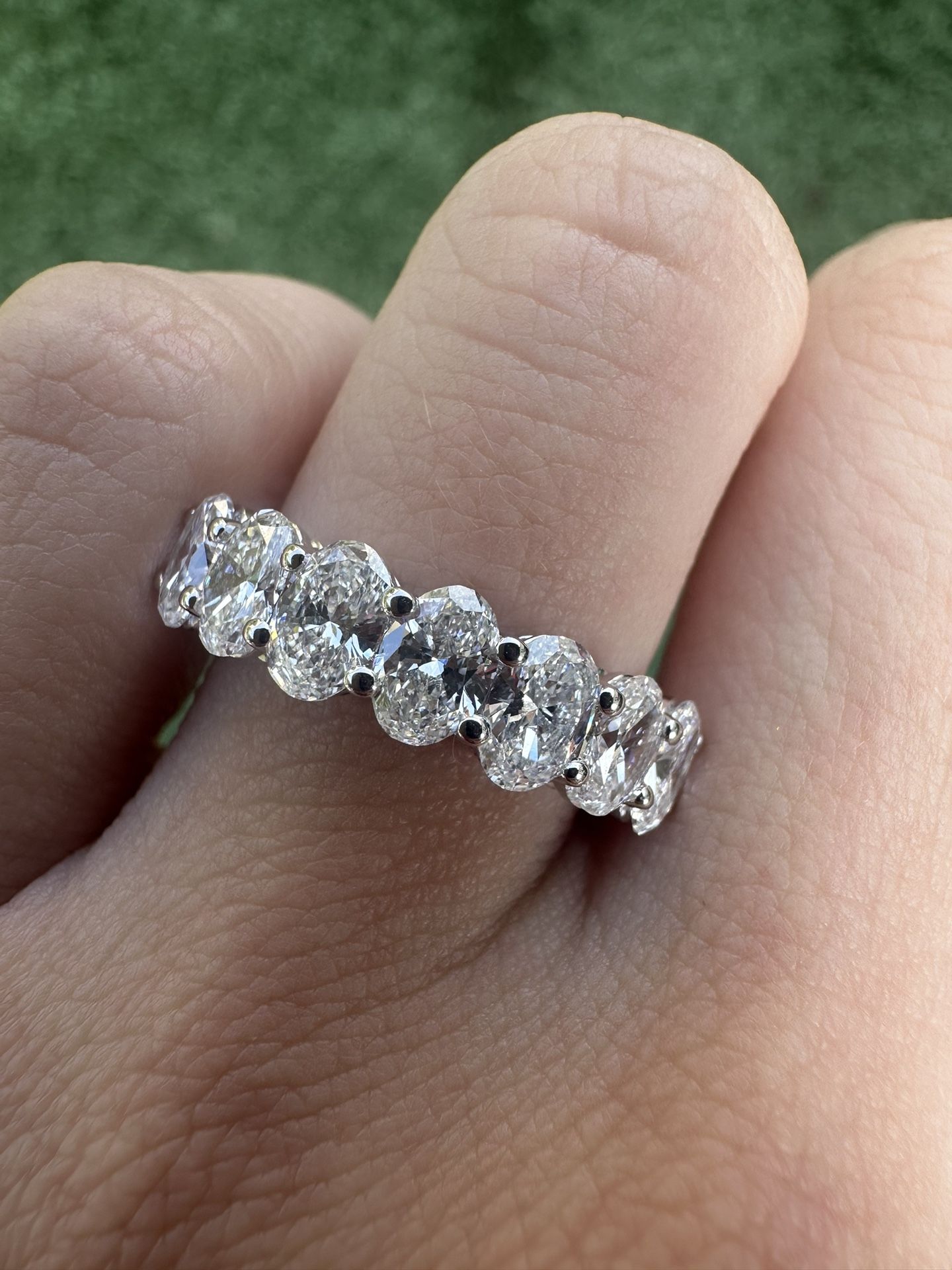 2 CTW Oval Diamond Wedding Band Half Eternity Lab Grown