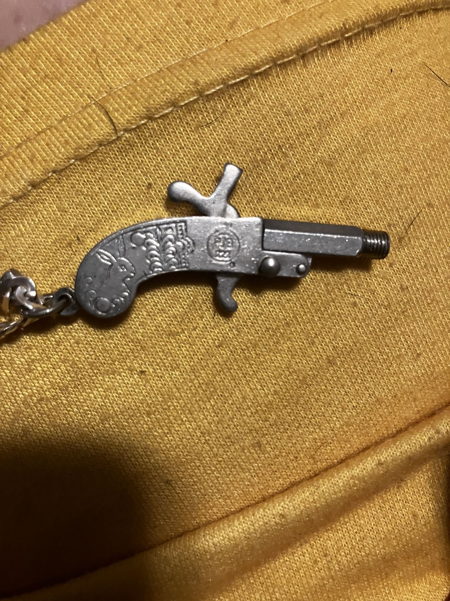 Japan-Deer/Rabbit, Nickel Pinfire Gun- 1920s