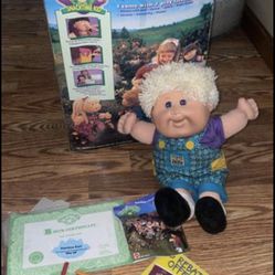 Vintage Snacktime Kid Cabbage Patch Doll In Box 