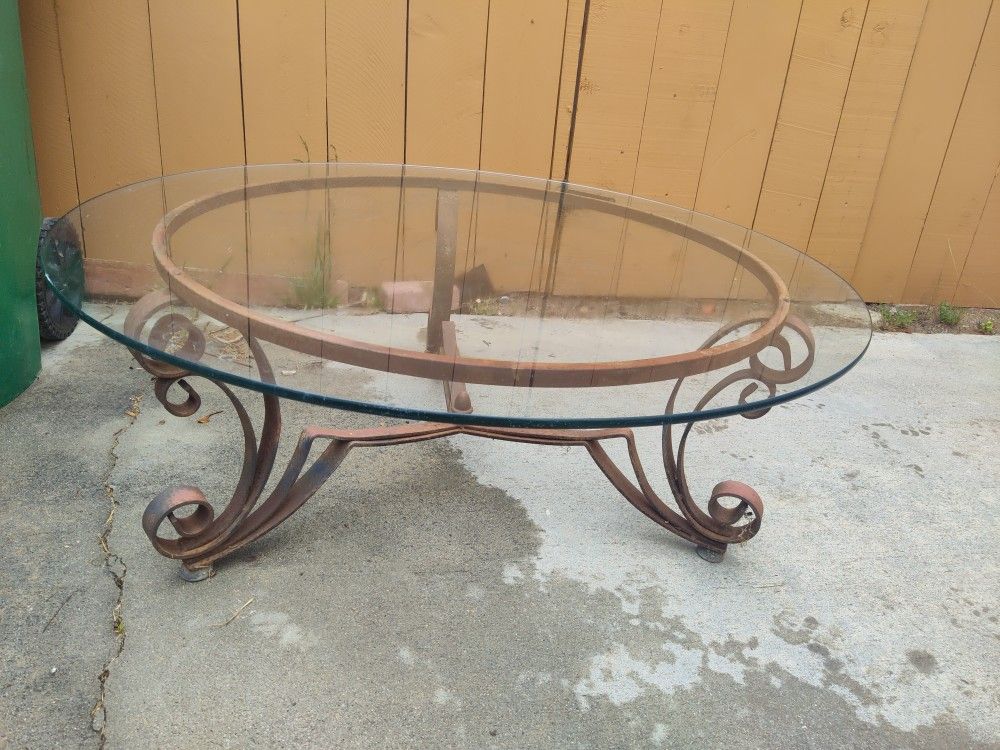 Coffee Table Iron And Glass