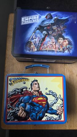 Superman & Star Wars Empire Strikes Back Tin Lunch Boxes