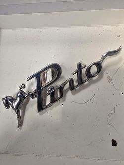 Vintage OEM Ford Pinto Chrome Emblem Badge – Original 1970s