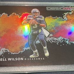 Russell Wilson 2021 Panini Obsidian Seahawks Black Color Blast SSP 