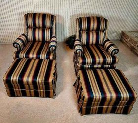 Pair of vintage Striped club chairs