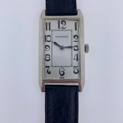 Vintage Longines Men Watch Sold Silver Case Exaggerated Numbers Manual Wind 