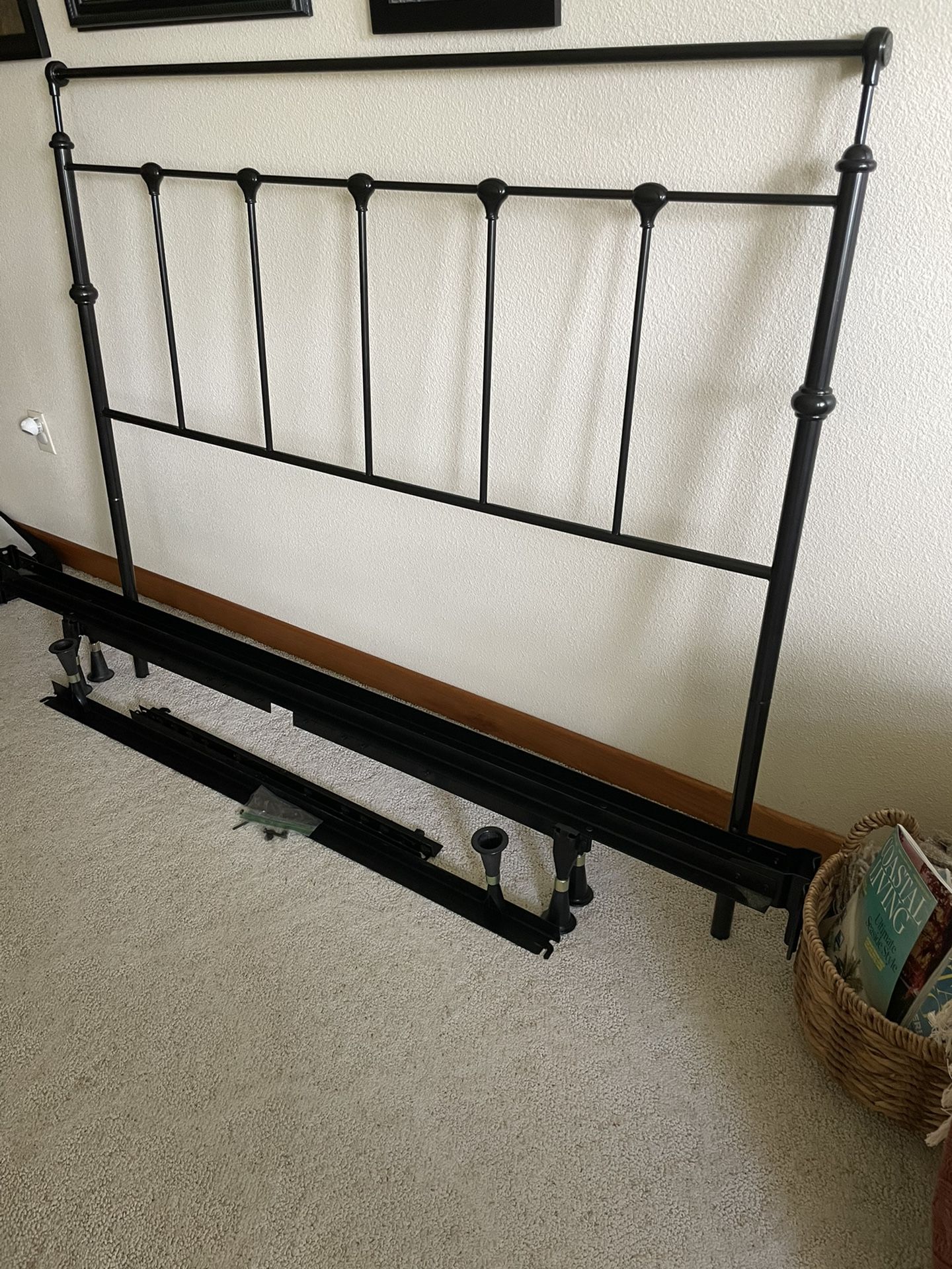 Queen bed frame with headboard